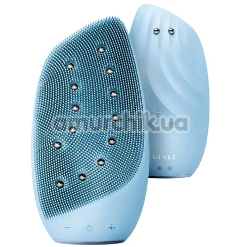 Щетка для лица Geske Sonic Thermo Facial Brush & Face-Lifter 8 in 1, голубая