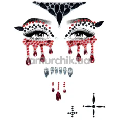 Украшение для лица Leg Avenue Vampire Rhinestone Stick-On Jewels, черно-красное - Фото №1