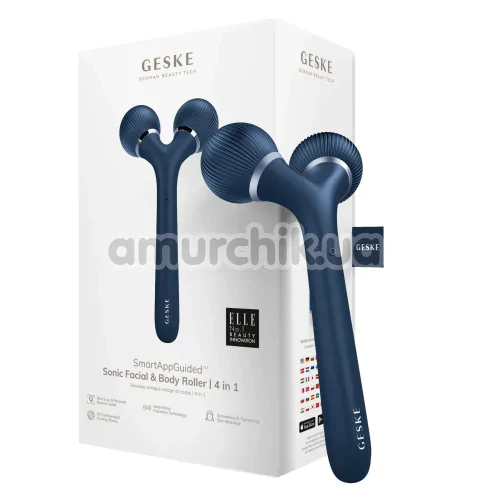 Ультразвуковий масажер Geske Sonic Facial & Body Roller 4 in 1, синій