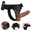 Страпон с вибрацией Ultra Passionate Harness Realdeal Penis Strap On, коричневый - Фото №8