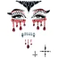 Украшение для лица Leg Avenue Vampire Rhinestone Stick-On Jewels, черно-красное - Фото №1