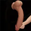 Фалоімітатор Sliding-Skin Dual Layer Dong 14, коричневий - Фото №5