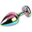 Анальная пробка с радужным кристаллом Matrix Mont Rainbow Heart Gem Plug M, радужная - Фото №3