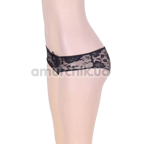 Трусики Star Night Curvy Temptation Crotchless Bikini, чорні