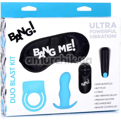 Набір секс іграшок Bang! Duo Blast Kit, чорно-блакитний