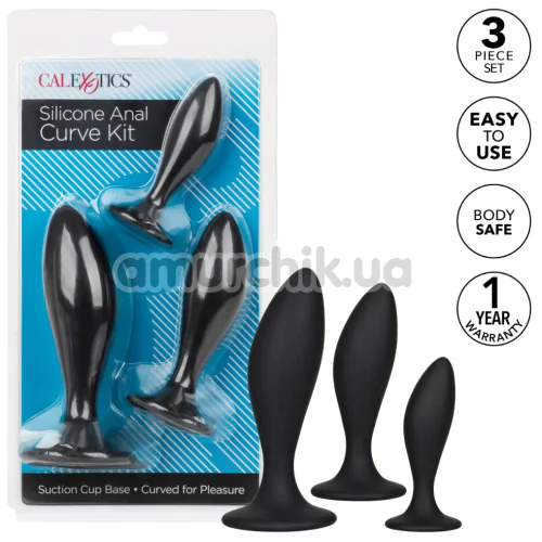Набір анальных пробок Silicone Anal Curve Kit, чорний