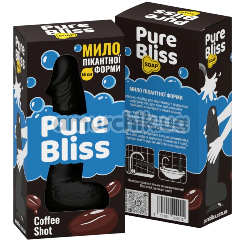 Мило у вигляді пеніса з присоскою Pure Bliss Small Coffee Shot - кава, чорне