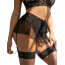 Комплект Star Night Double Lace Mini Skirt Set, черный: трусики-стринги + пояс для чулок - Фото №2