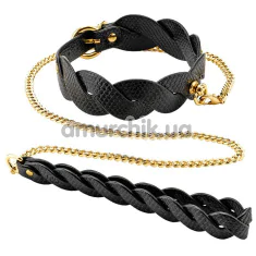 Ошейник с поводком Guilty Pleasure Lunar Braided Leash & Collar, черный - Фото №1