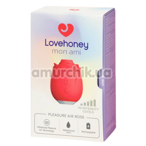 Симулятор орального секса для женщин Lovehoney Mon Ami Pleasure Air Rose, красный