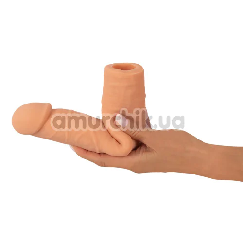 Насадка на пеніс Nature Skin Extension Sleeve  +7cm, тілесна