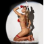 Костюм новогодний JSY Sexy Lingerie 8001, красный: бюстгальтер + трусики-стринги + ушки + перчатки + чулки - Фото №7