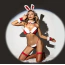 Костюм новогодний JSY Sexy Lingerie 8001, красный: бюстгальтер + трусики-стринги + ушки + перчатки + чулки - Фото №4