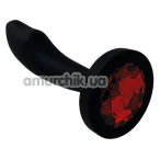 Анальная пробка с красным кристаллом Diamond Anal Trainer Large, черная - Фото №1