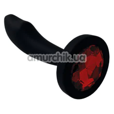 Анальна пробка з червоним кристалом Diamond Anal Trainer Large, чорна - Фото №1