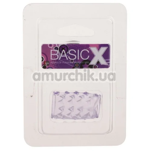 Насадка на пенис BasicX с шипами, фиолетовая