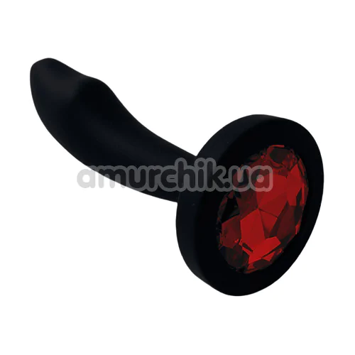 Анальная пробка с красным кристаллом Diamond Anal Trainer Large, черная - Фото №1