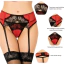 Комплект Star Night Tender Bow Mesh Garter Belt, червоний: пояс для панчіх + трусики-стрінги - Фото №7