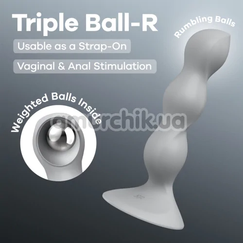 Фаллоимитатор Satisfyer Triple Ball-R, серый