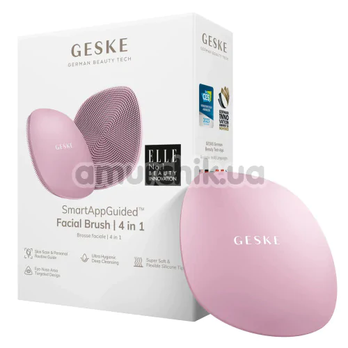 Щітка для обличчя Geske Facial Brush 4 in 1, рожева