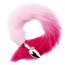 Анальна пробка з рожевим хвостом GYQ Metal Anal Plug With Pink Tail, срібна - Фото №1