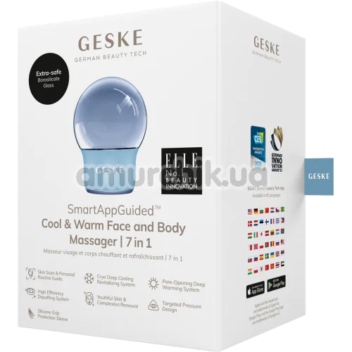 Масажер для обличчя та тіла Geske Cool & Warm Face and Body Massager 7 in 1, блакитний