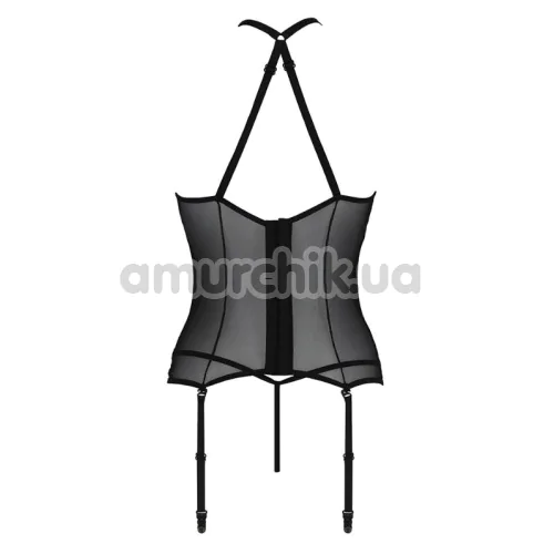 Комплект Passion Free Your Senses Erotic Line Satara Corset, чорний: корсет + трусики-стрінги