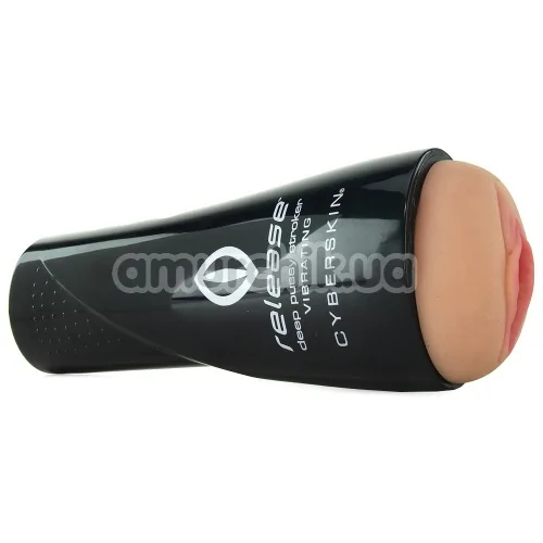 Мастурбатор з вібрацією Cyberskin Release Deep Pussy Stroker Vibrating, тілесний