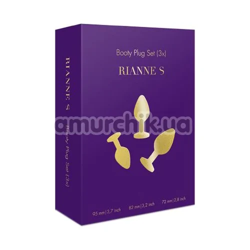 Набір з 3 анальних пробок Rianne S Booty Plug Set (3х), чорний