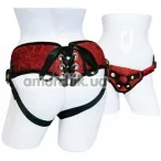 Трусики для страпона Sportsheets Plus Size Red Lace with Satin Corsette Strap-On, красные - Фото №1