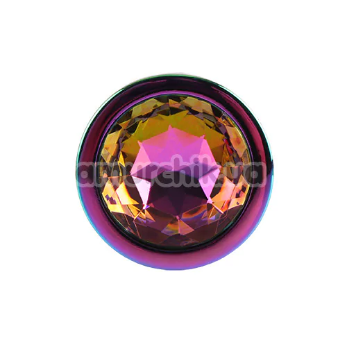 Анальная пробка с радужным кристаллом Matrix Mont Rainbow Gem Butt Plug M, радужная