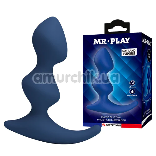 Стимулятор простати MR Play David Silicone Prostate Massager, синій