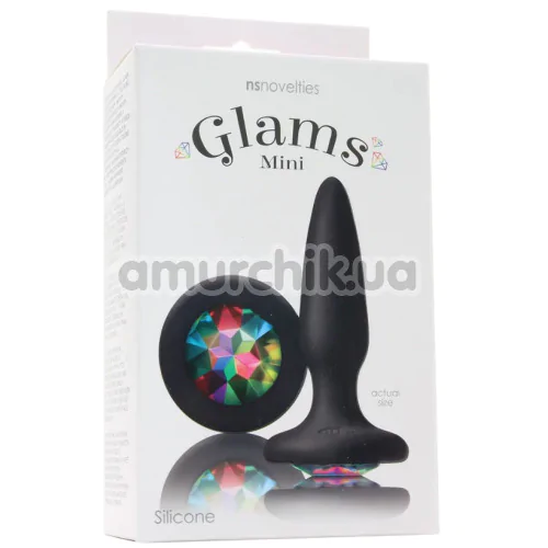 Анальная пробка с кристаллом Glams Mini, черная