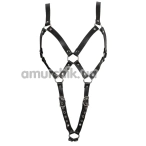 Портупея Zado Fetish Leather Harness Open-Chested, чорна - Фото №1