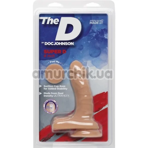 Фаллоимитатор The D Dual Density Super D 6 Inch With Balls, телесный