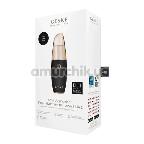 Зволожувач для шкіри обличчя Geske Facial Hydration Refresher 4 in 1, чорно-золотий