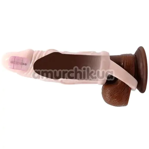 Насадка на пенис с вибрацией Men Extension Triggered Vibration 026210A-1, телесная