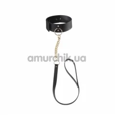 Ошейник с поводком Bijoux Indiscrets Maze Wide Chocker, чёрный - Фото №1