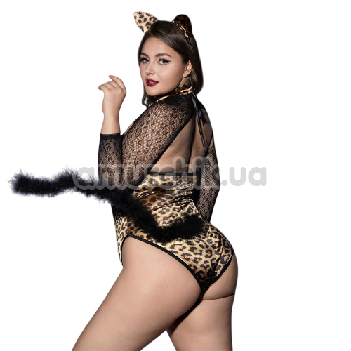 Костюм кошечки JSY Sexy Lingerie P61127, леопардовый: боди + ушки