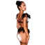 Комплект Star Night Sensual Feather & Chains, черный: бюстгальтер + трусики-стринги + пояс для чулок + гартеры - Фото №9