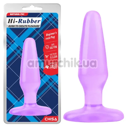 Анальна пробка Hi-Rubber Beginner's Rock Plug, фіолетова