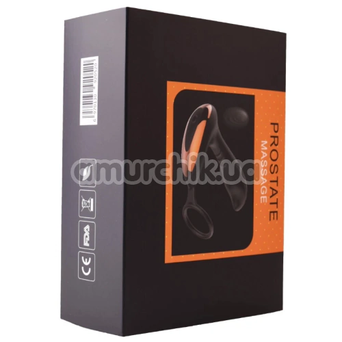 Вібростимулятор простати з ерекційним кільцем Prostate Massager With Cock Ring, чорний