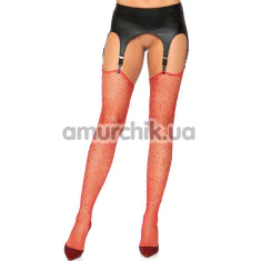 Чулки Leg Avenue Rhinestone Fishnet, красные - Фото №1