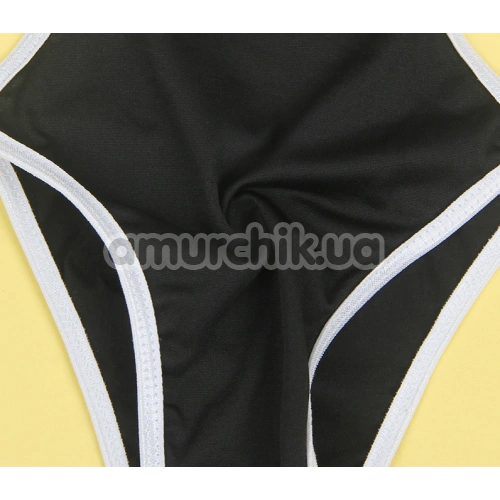 Костюм покоївки Star Night Sexy French Maid Lace Costume Set, чорно-білий: боді + спідниця + підв'язка на ногу + рукавички