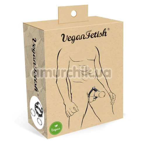Эрекционное кольцо Liebe Seele Vegan Fetish Faux Leather Cock Ring With 3 Replaceable Rings, черное