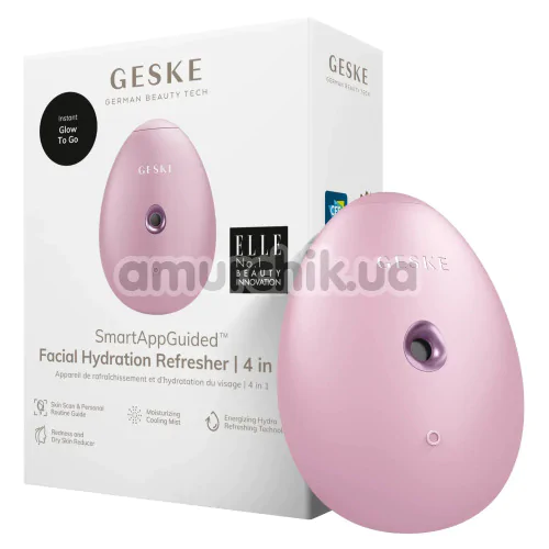Увлажнитель для кожи лица Geske Facial Hydration Refresher 4 in 1 Oval, светло-розовый