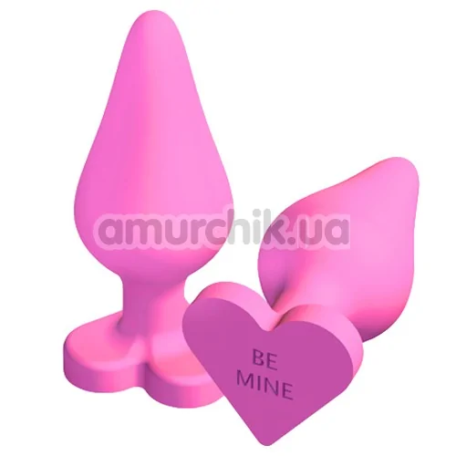 Анальна пробка Naughtier Candy Heart, рожева - Фото №1