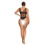 Боди Star Night Mesh Rhinestone Lines Bodysuit, черное - Фото №8