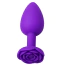 Анальная пробка Alume Silicone Rose Plug M, фиолетовая - Фото №1