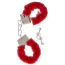 Наручники Plush Handcuffs With Keys, червоні - Фото №1